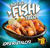 ¡Fish tacos ven a probarlos! Sal de la rutina y disfruta de los deliciosos fish tacos con un toque de salsa buffalo. Sólo en Buffalucas. - Restaurante Buffalucas - Alitas y Hamburguesas