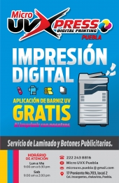 Impresión digital en Puebla - Imprenta Micro Uvxpress