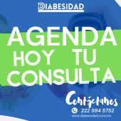 Hoy es el momento de acudir a tu consulta y comenzar un buen control de manera diferente
Agenda tu consulta al 222 594 5752 - Control de diabetes, obesidad y sobrepeso - Dr. Alfredo Memije Neri
