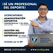Continúa tu formación profesional y estudia ESPECIALIDAD DEPORTIVA.

-Inscripciones abiertas
-Inicio de clases en SEPTIEMBRE
-Horarios flexibles
-Planes de becas
-2222933104 - EUDEP - Excelencia Universitaria Deportiva