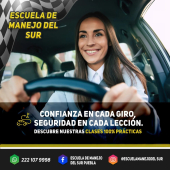 Escuela de Manejo del Sur Puebla, estamos comprometidos a brindarte la mejor formación para que manejes con confianza y seguridad.
- Escuela de Manejo del Sur Puebla