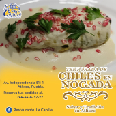 En Restaurante La Capilla seguimos preparando Los Chiles en Nogada con el delicioso sabor de la cocina tradicional Mexicana. - Restaurante La Capilla de Atlixco