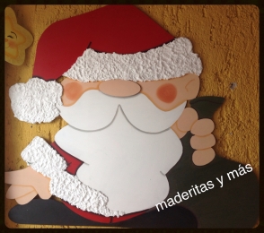 Adorno de Santa Claus para Navidad - Manualidades Maderitas Puebla - Manualidades Maderitas Puebla -...
