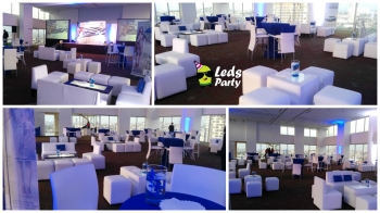 Mobiliario lounge - Leds Party - Pistas iluminadas y servicios para eventos - Puebla