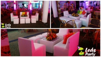 Mobiliario lounge para tus fiestas temáticas - Leds Party - Pistas iluminadas y servicios para event...