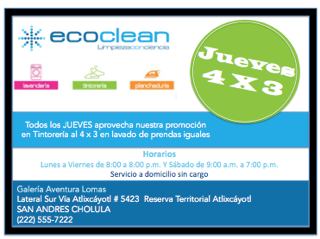 Ecoclean Tintorería - Lomas de Angelópolis - Puebla