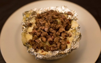 Las papas al horno rellenas de carne - Los Sonorenses - Puebla