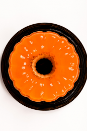 Tangerine - gelatina de mandarina con lluvia de piñón elaborado con splenda - La Postrería - Puebla...