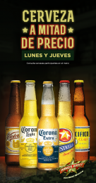 Lunes y Jueves de cervezas participantes al 50% de descuento. - Wing's Army Puebla - Puebla