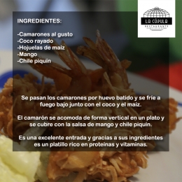 CAMARÓN EN LA SALSA DE MANGO - Restaurante La Cúpula - Puebla