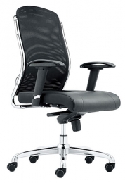 SILLON EJECUTIVO MALLA Y PIEL - Muebles para Oficina Comercial Moll - Puebla