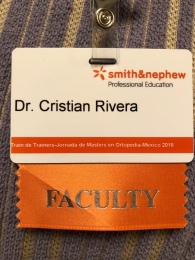 Smith & Nephew Professional Education certifica que Cristian Rivera Reyes asistió como profesor a lo...