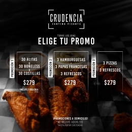 Aquí te dejamos una excelente opción para comer en casa... 
Pide a domicilio con costo extra, ó par...