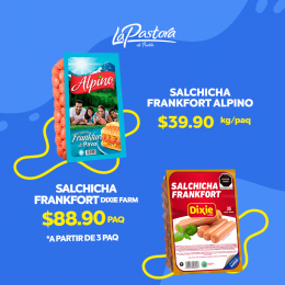 Deléitate con lo mejor de la Salchicha Frankfort, y Frankfort Alpino, ambas de pavo.  - La Pastora -...