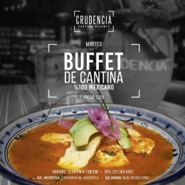 Buffet de 12:00 p.m a 07:00 p.m
Precio de buffet: $129 x persona
•Chamorros, Mixiote con nopal, ca...