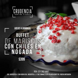 Buffet de mariscos con chiles en nogada 
Precio: $399
Horario: De jueves a domingo de 12:00 P.M a ...