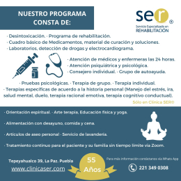 Clínica SER – Especialistas en el Tratamiento de Adicciones - Puebla