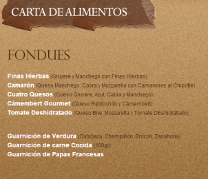 Fondues - Bistro y Vinos - Puebla