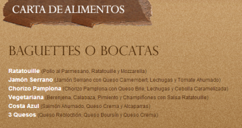Baguettes o Bocatas - Bistro y Vinos - Puebla